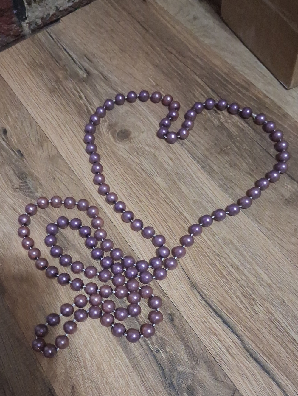 Women's Lavender Faux Pearl Beaded Necklace - Elegant Strand